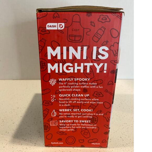 NEW DASH 2 Mini Waffle Maker Skull/Spider - Picture 3 of 14